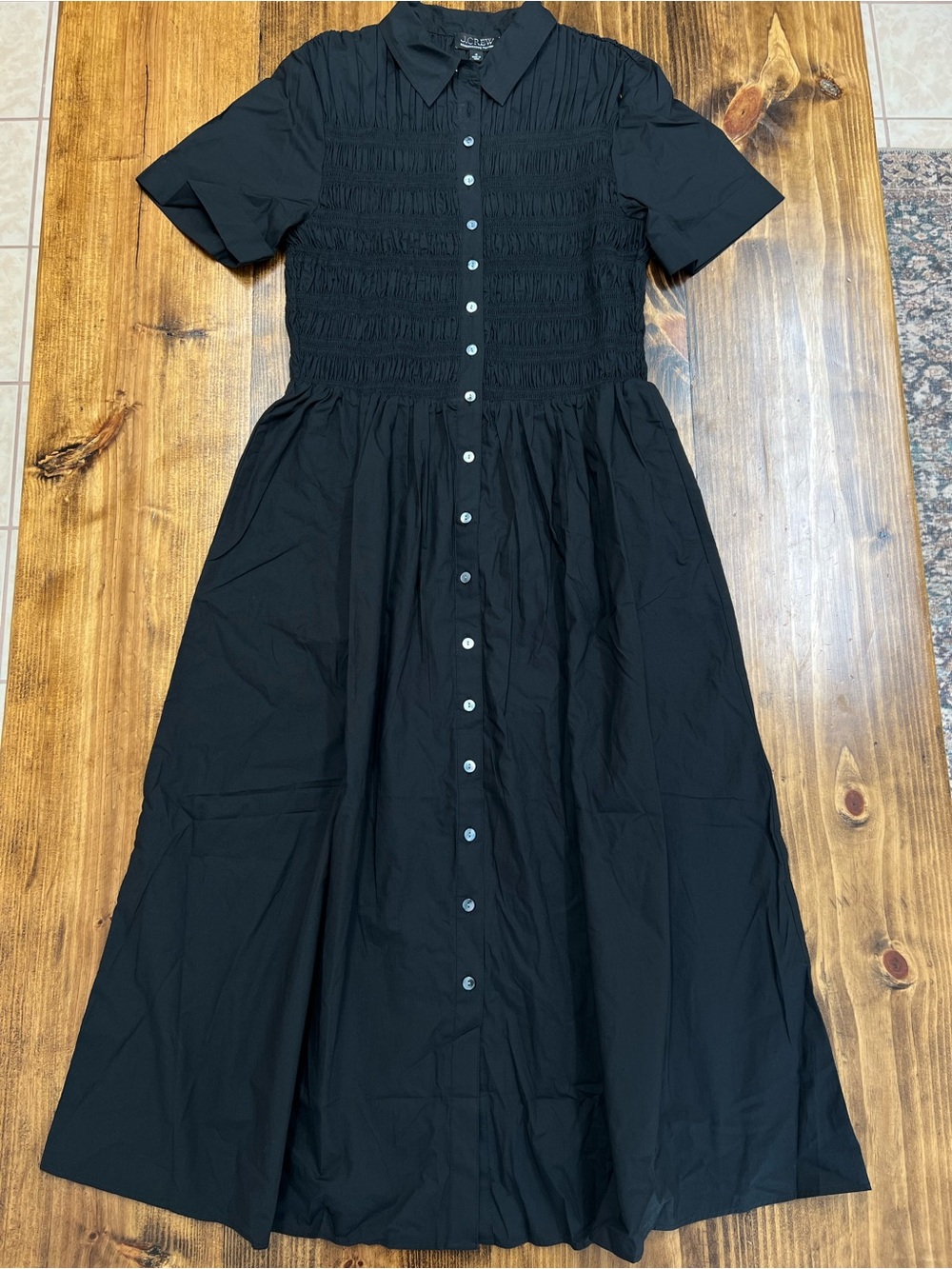 J. Crew Elsie shirt-dress in cotton poplin in Black Size Medium - Picture 5 of 9